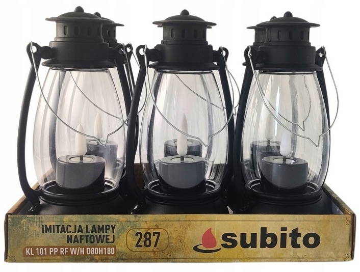 LED Naftová Lampa SUBITO KL 101, Čierna, Teplá Biela